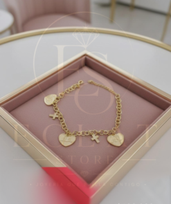 pulsera de eslabones con diseño de nudo/infinito