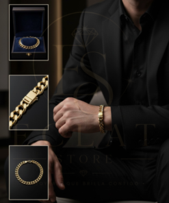 pulsera de eslabones tipo cadena cubana gruesa