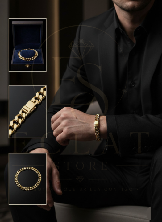 pulsera de eslabones tipo cadena cubana gruesa pulsera de eslabones tipo cadena cubana gruesa