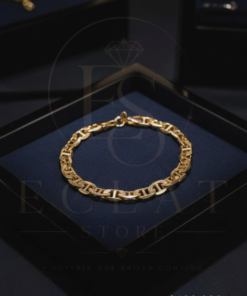 pulsera de eslabones tipo ancla con barra central
