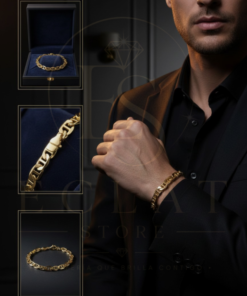 pulsera de eslabones tipo ancla con barra central