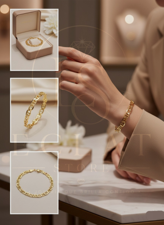 pulsera de eslabones tipo tejido chino/bizantino pulsera de eslabones tipo tejido chino/bizantino