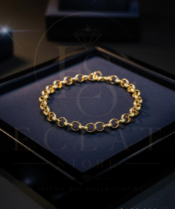 pulsera de eslabones circulares entrelazados (rolo)