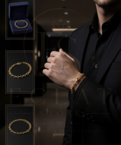 pulsera de eslabones circulares entrelazados (rolo)