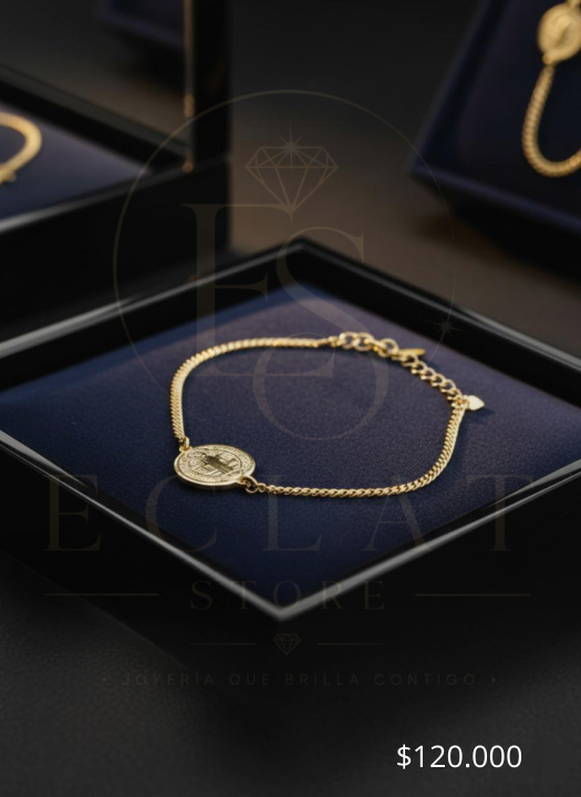 pulsera delgada con medalla de san benito pulsera delgada con medalla de san benito