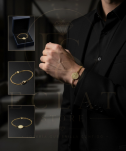 pulsera delgada con medalla de san benito
