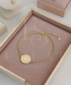 pulsera delgada con medalla de la virgen