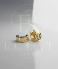 aretes tipo candonga con textura diamantada
