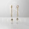 aretes largos con dije de corazón y circonia