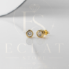 aretes tipo topo con diseño de corona y circonias