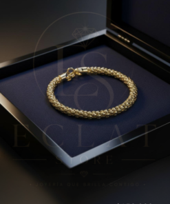 pulsera de eslabones tipo cartier/fígaro clásica