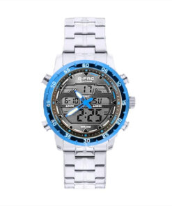 reloj g force al161 digital acero hombre plateado borde azul estuche.jpg